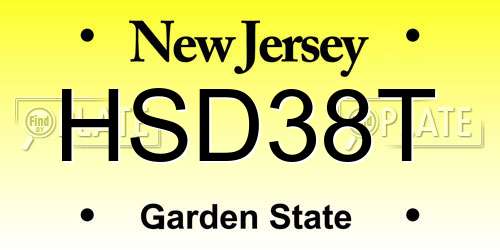 HSD38T New Jersey License Plate