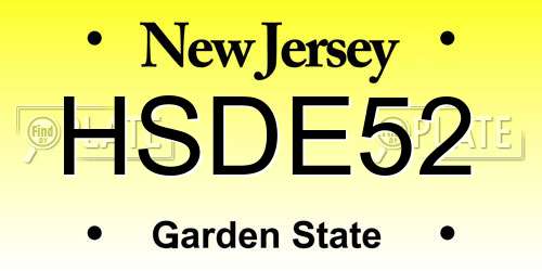 HSDE52 New Jersey License Plate
