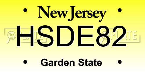 HSDE82 New Jersey License Plate