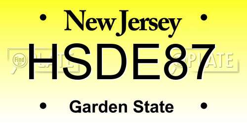 HSDE87 New Jersey License Plate