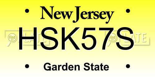 HSK57S New Jersey License Plate