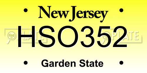 HSO352 New Jersey License Plate