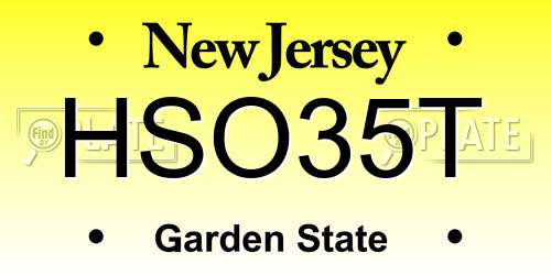 HSO35T New Jersey License Plate