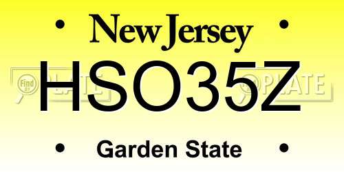 HSO35Z New Jersey License Plate
