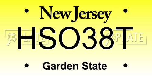 HSO38T New Jersey License Plate