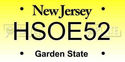 HSOE52 New Jersey License Plate
