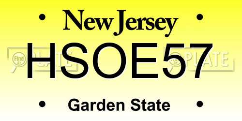 HSOE57 New Jersey License Plate