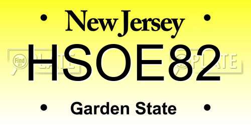 HSOE82 New Jersey License Plate