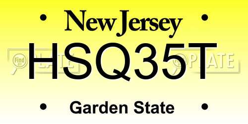 HSQ35T New Jersey License Plate
