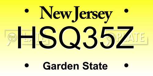 HSQ35Z New Jersey License Plate