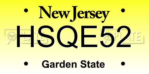 HSQE52 New Jersey License Plate