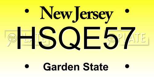 HSQE57 New Jersey License Plate