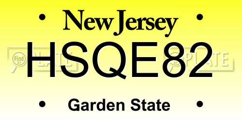 HSQE82 New Jersey License Plate