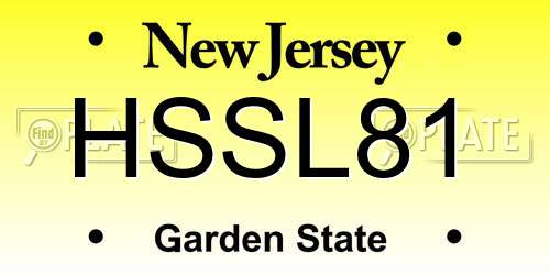 HSSL81 New Jersey License Plate