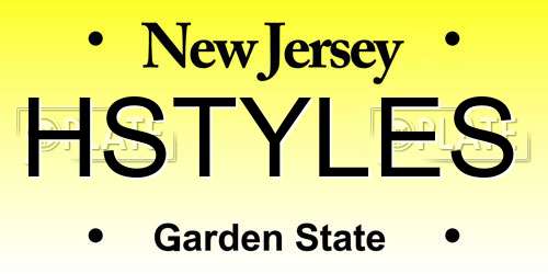 HSTYLES New Jersey License Plate