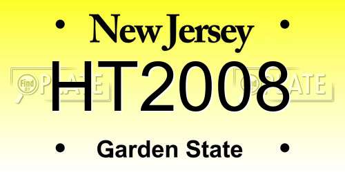 HT2008 New Jersey License Plate
