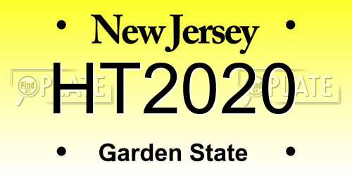 HT2020 New Jersey License Plate
