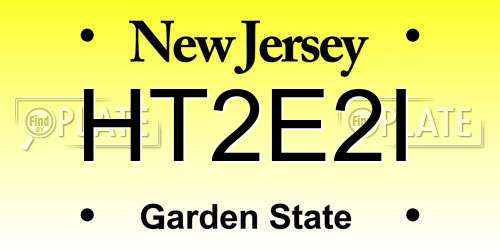 HT2E2I New Jersey License Plate