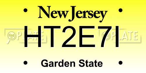 HT2E7I New Jersey License Plate