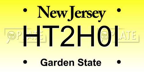 HT2H0I New Jersey License Plate