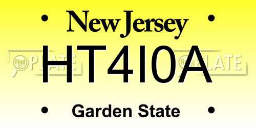 HT4I0A New Jersey License Plate