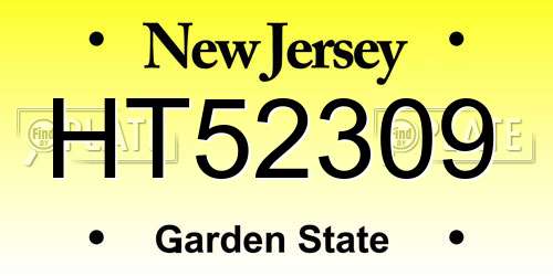 HT52309 New Jersey License Plate