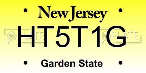 HT5T1G New Jersey License Plate