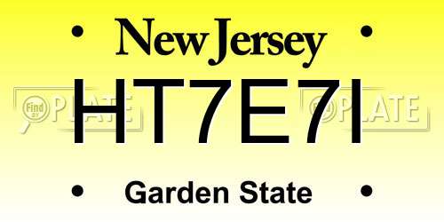 HT7E7I New Jersey License Plate