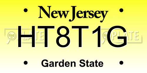 HT8T1G New Jersey License Plate