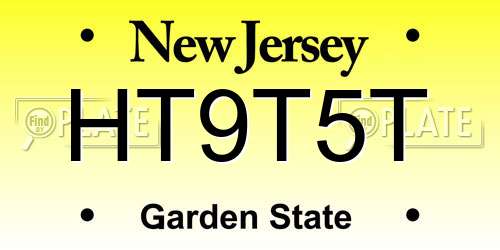 HT9T5T New Jersey License Plate
