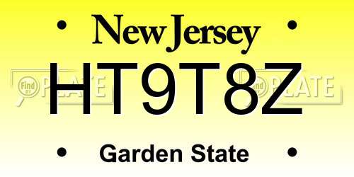 HT9T8Z New Jersey License Plate