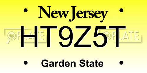 HT9Z5T New Jersey License Plate