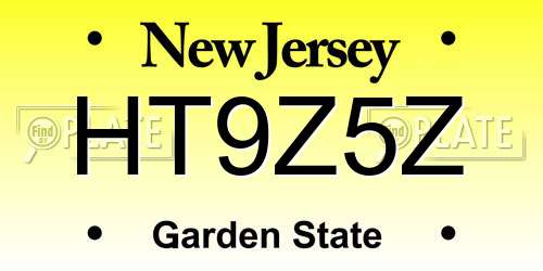HT9Z5Z New Jersey License Plate