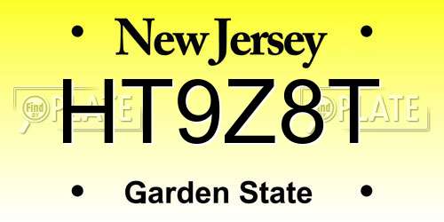 HT9Z8T New Jersey License Plate