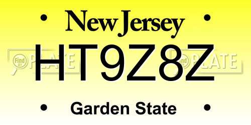 HT9Z8Z New Jersey License Plate