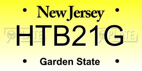 HTB21G New Jersey License Plate