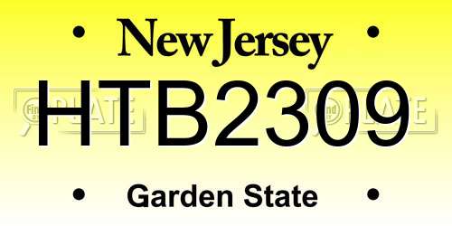 HTB2309 New Jersey License Plate