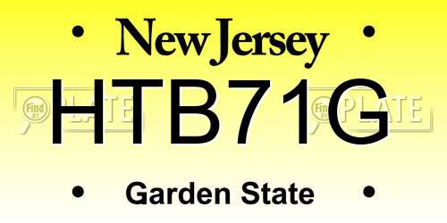 HTB71G New Jersey License Plate