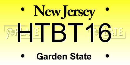 HTBT16 New Jersey License Plate