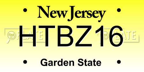 HTBZ16 New Jersey License Plate