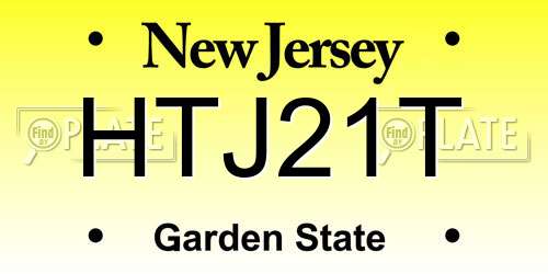 HTJ21T New Jersey License Plate