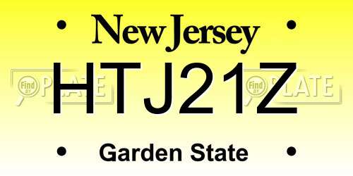 HTJ21Z New Jersey License Plate