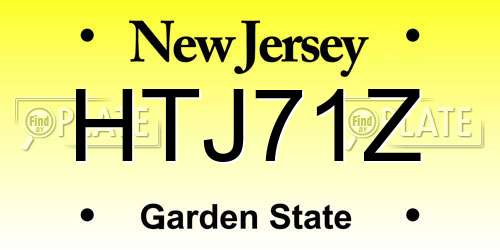 HTJ71Z New Jersey License Plate
