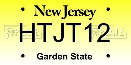 HTJT12 New Jersey License Plate