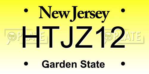 HTJZ12 New Jersey License Plate