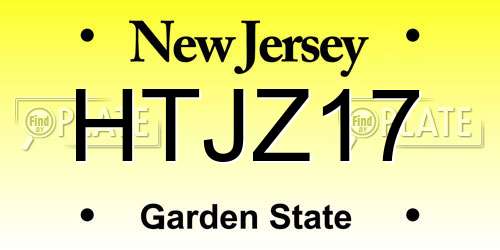 HTJZ17 New Jersey License Plate