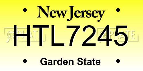 HTL7245 New Jersey License Plate
