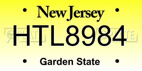 HTL8984 New Jersey License Plate