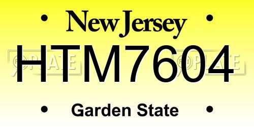 HTM7604 New Jersey License Plate