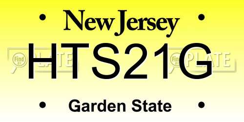 HTS21G New Jersey License Plate